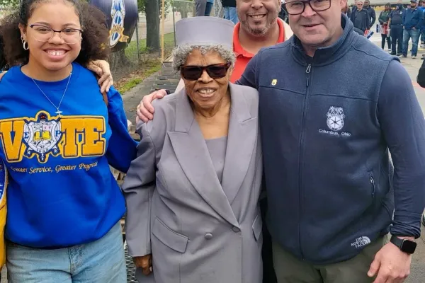 Image: Union Endorsed Candidate Roderick Miles Jr is pictured with Fort Worth's own "Grandmother of Juneteenth" Opal Lee, International President of the Teamsters Union Sean M. O'Brien, and American Federation of Teachers member Hayley Taylor Schlitz at the March 17th Rally at Molson Coors in Fort Worth, Texas.